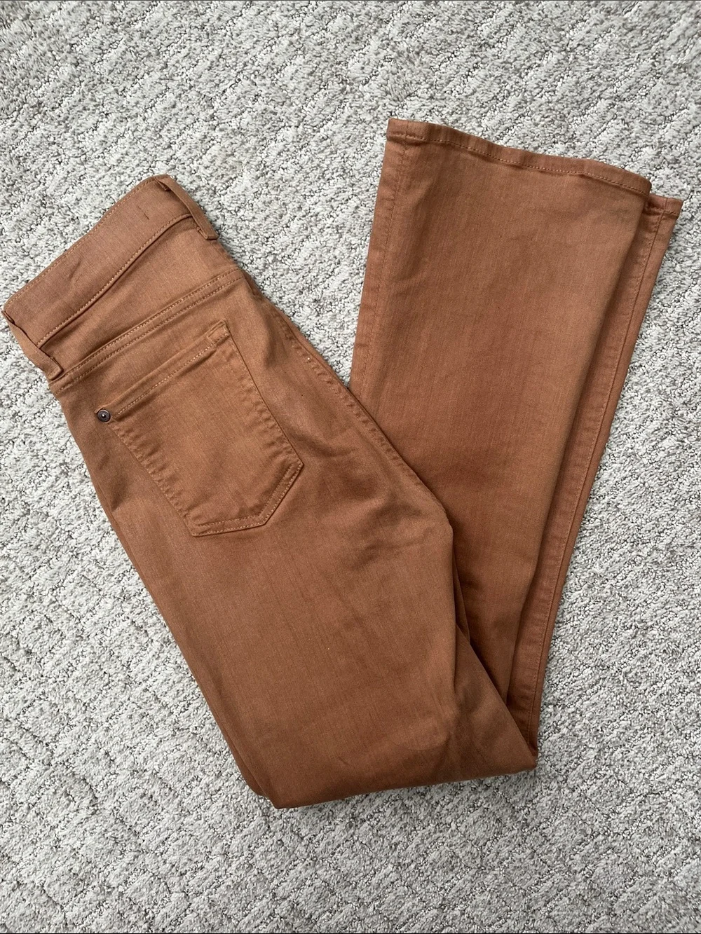 7 For All Mankind Boot Cut Pants in Rust Brown - Picture 3 of 9